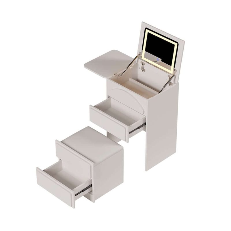 "Mini Smart Makeup Vanity Set with with Mirror & Lights"