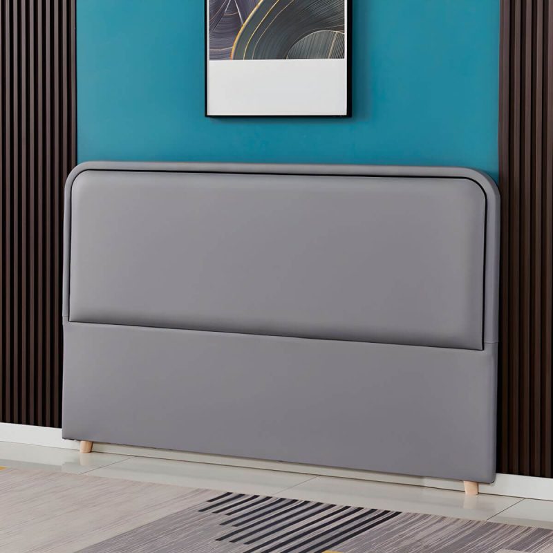 "Rectangular Standard Free-standing Wood Panel Headboard in Modern Style - Dark Gray 71""
