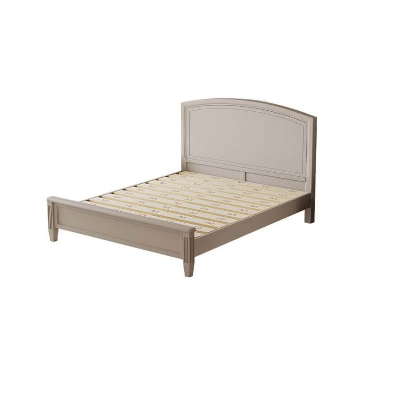 "Industrial Natural Wood Platform Bed with Panel Headboard, 59"W x 79"L, Panel Bed"