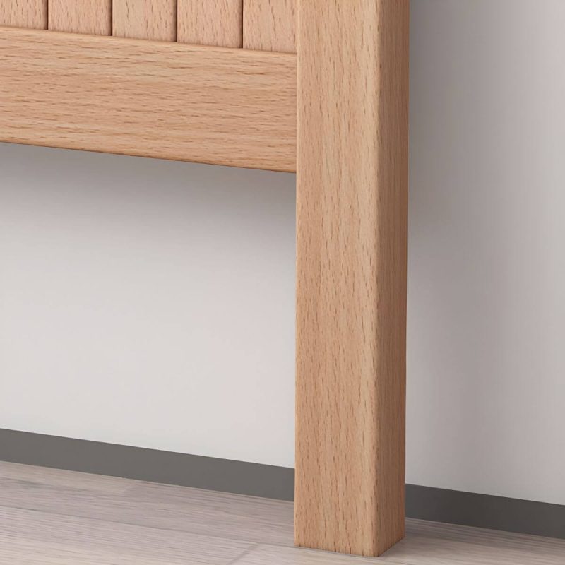 "Scandinavian Brown Wood Headboard with Panel Style in Natural - Storage Not Included Arched 79""