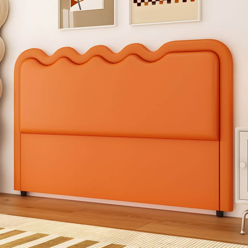"Rectangular Standard Free-standing Wood Panel Headboard in Modern Style - Orange 71""