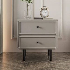 "Modern Wood Nightstand with Drawers - Narrow Design - No Distressing Included - Grey 1 Piece 20"L x 16"W x 21"H"