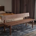 "Rectangle Brown Walnut Wood Accent Bench Chair, 55"L x 18"W x 30"H"