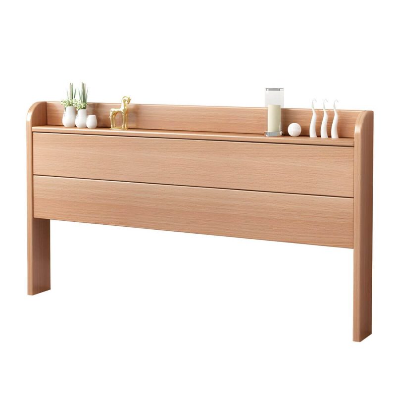 "Scandinavian Brown Wood Headboard with Panel Style in Natural - Storage Not Included Rectangular 59""