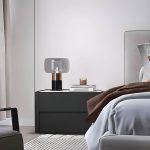 "Modern Black Wood Nightstand with 2 Drawers and Small Height - 2 Piece Set"