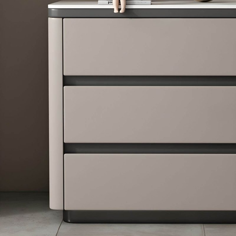 "Modern Pine Wood Bedside Cabinet with 3 Drawers for Bedroom Storage - Light Coffee"