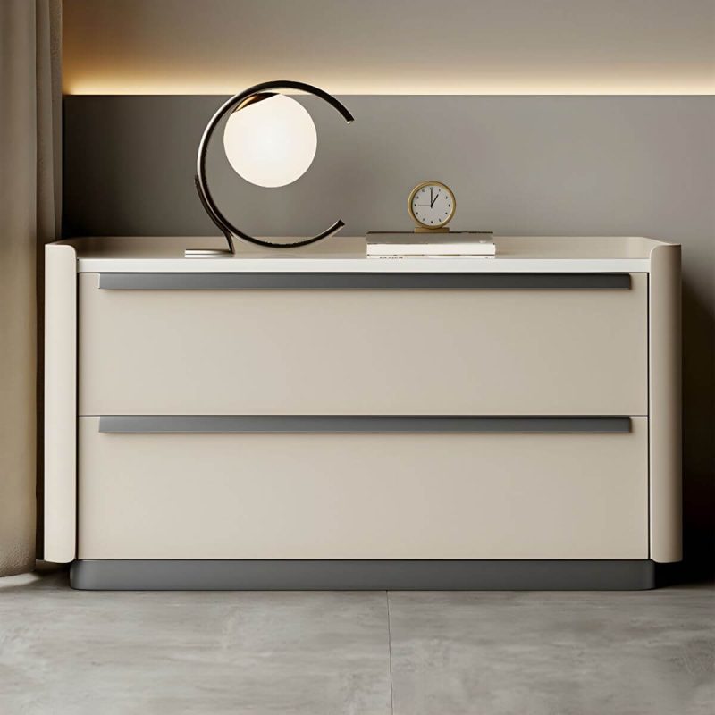 "Modern Wood Nightstand with Drawer Storage, Light Wood Tone & Small Size - Light Coffee 2 Piece Set 24"L x 16"W x 20"H"