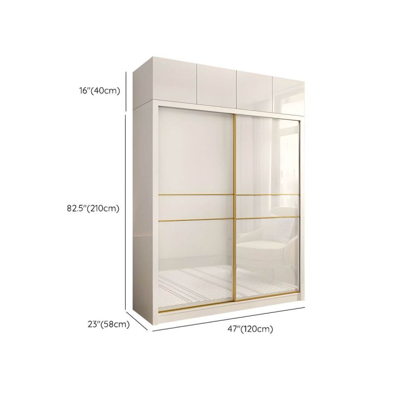 "Dimension of Contemporary Glossy White Storage Cabinet Manufactured Wood Cabinet for Home - Armories & Top Cabinet 47"L x 23"W x 83"H"