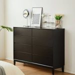 "Modish Chalk Console Dresser Wood Horizontal with 8 Drawers, 53"L x 16"W x 39"H"