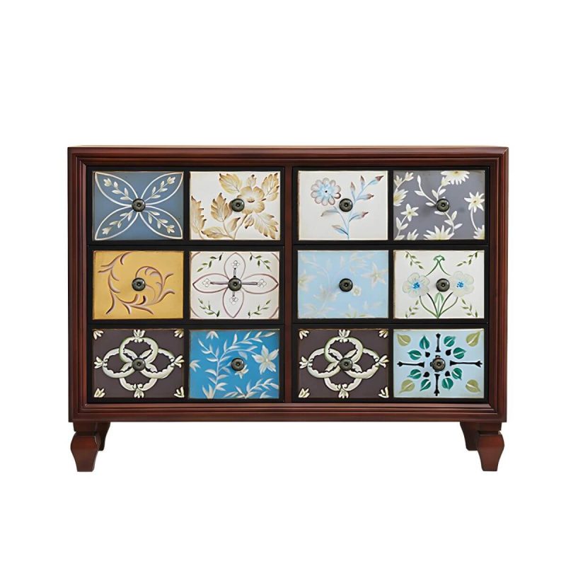 "American Retro Storage Chest Solid Wood Storage Chest Dresser for Bedroom - Light Heather Gray 47"L x 17"W x 35"H"