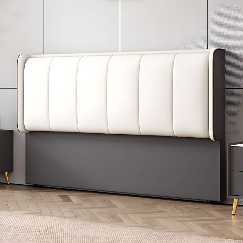 "Elegant Upholstered Headboard with Modern Style and Rectangular Shape - 47" Tech Cloth White/ Dark Gray"