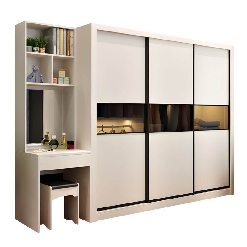"Contemporary Home Engineered Wood Wardrobe Freestanding Wardrobe Closet - Wardrobe & Dressing Table 79"L x 24"W x 79"H"