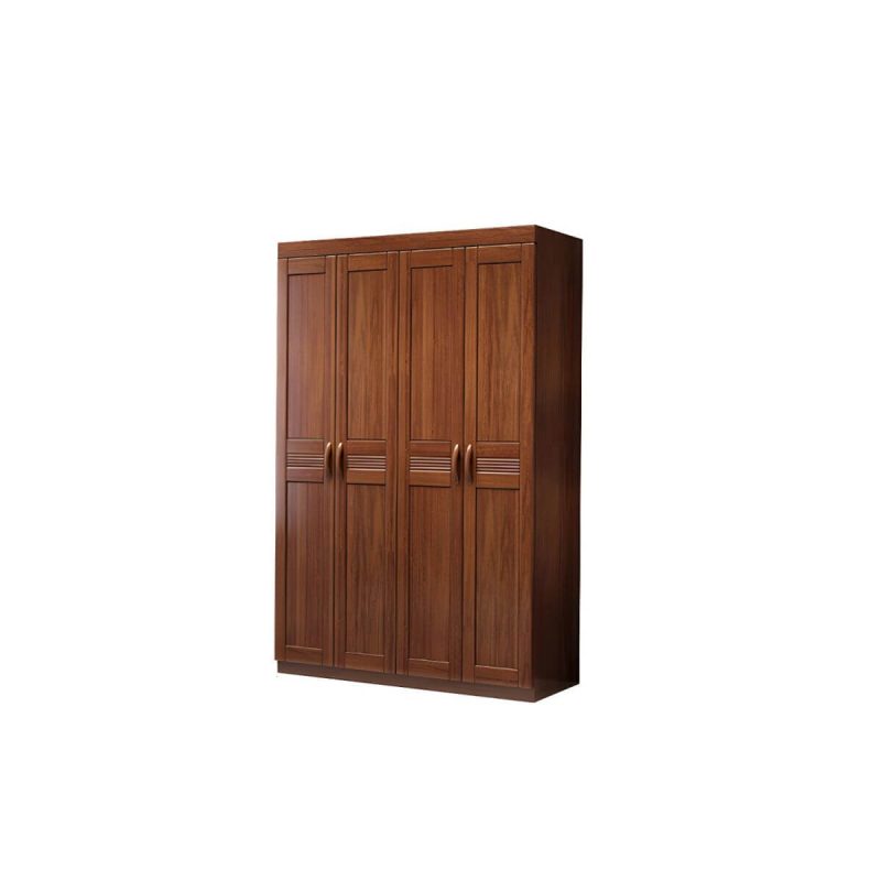 "Brown Walnut Solid Wood Wardrobe Traditional Freestanding Wardrobe Armoire - Armoire 53.5"L x 22.8"W x 80.7"H"