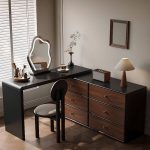 "Casual Large Vanity Set with White Chair, 6 Drawers, Solid+Manufactured Wood Frame, Scalable, Makeup Vanity & Stool"