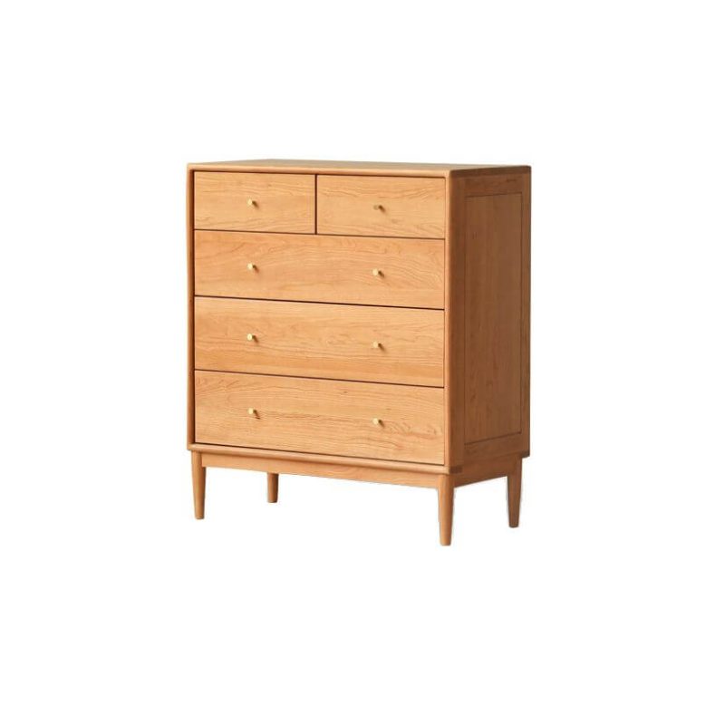 "Modish Unfinished Vertical Wood Double Dresser with 5 Drawers, 32"L x 16"W x 37"H"