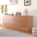 "Minimalist Unfinished Console Dresser with 3 Tiers for Master Bedroom, 75"L x 18"W x 31"H"