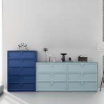 "3 Tiers Trendy Cube Carmine Console Dresser for Sleeping Room, 47"L x 16"W x 38"H"