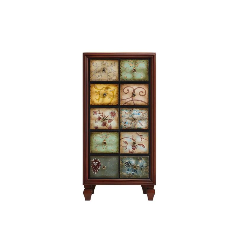 "American Retro Storage Chest Solid Wood Storage Chest Dresser for Bedroom - Brown 24"L x 16.5"W x 47"H"