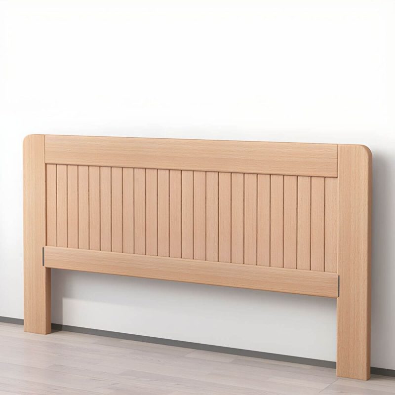 "Scandinavian Brown Wood Headboard with Panel Style in Natural - Storage Not Included Arched 71""