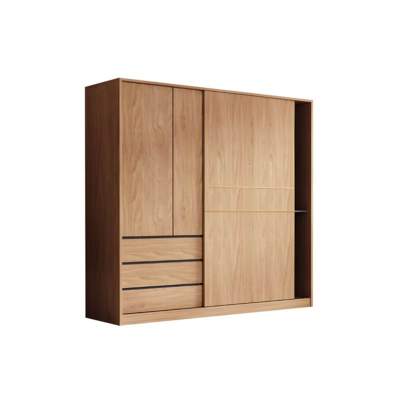 "Contemporary Wood Wardrobe Armoire Freestanding Adjustable Shelves Wardrobe with Drawers - Armoire 63"L x 24"W x 83"H"
