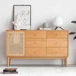 "Modern Wood Gold Handle Dressers with Large Capacity Drawers - Left Cabinet"