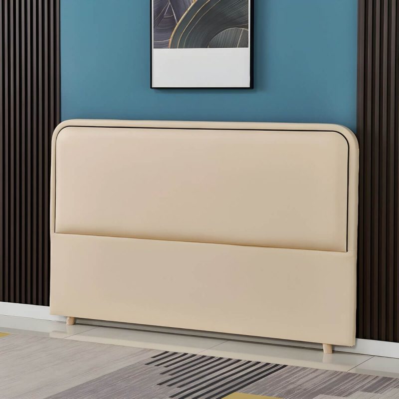 "Rectangular Standard Free-standing Wood Panel Headboard in Modern Style - Beige 71""