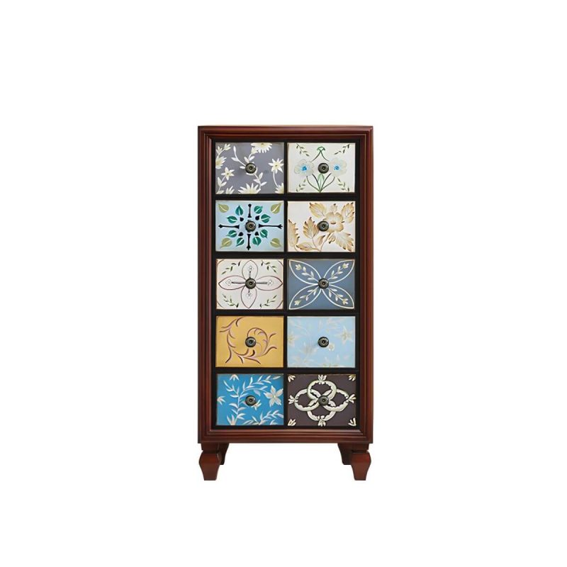 "American Retro Storage Chest Solid Wood Storage Chest Dresser for Bedroom - Light Heather Gray 24"L x 16.5"W x 47"H"