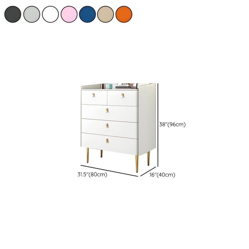 "Dimension of modern White Slate Countertop Storage Chest Galant Style with Drawers - Pink 31"L x 16"W x 38"H"