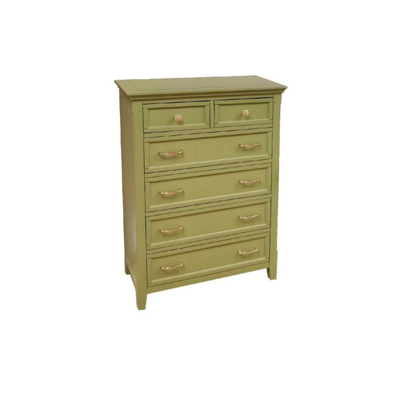 "Lime Green Vintage Rubberwood Double Dresser/Lingerie Chest with Drawers - 31"L x 16"W x 43"H"