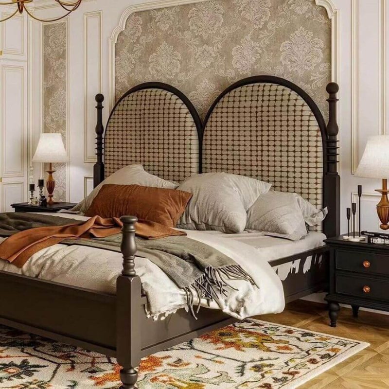 "Trendy Dark Brown Pallet Bed Frame, 47"W x 79"L"