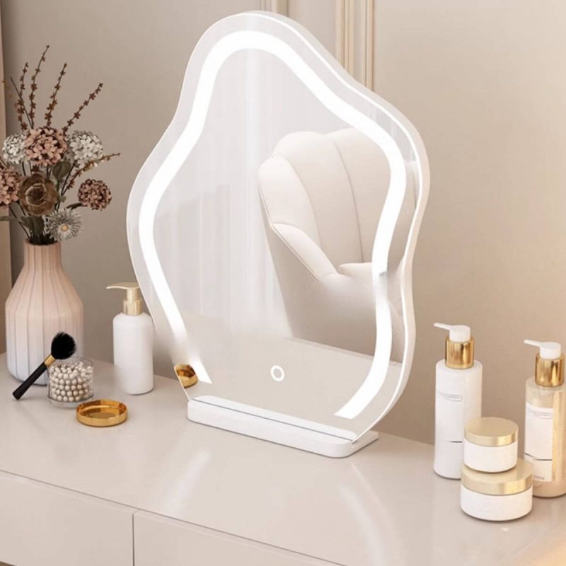 "Vanity Set with LED Lighting, Scalable Design, Push-Pull, and Adjustable Brightness Touch, 71"L x 16"W x 30"H, Makeup Vanity & Stool"