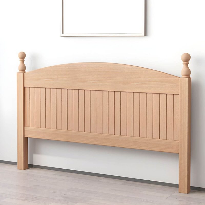 "Scandinavian Brown Wood Headboard with Panel Style in Natural - Storage Not Included Rectangular 71""