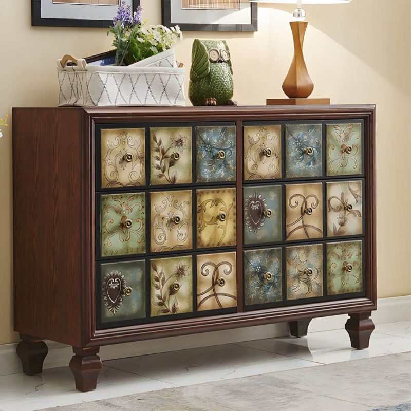 "American Retro Storage Chest Solid Wood Storage Chest Dresser for Bedroom - White 24"L x 16.5"W x 47"H"