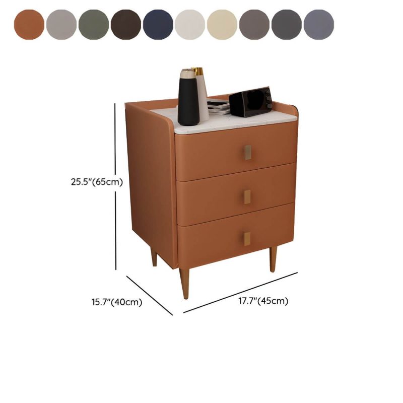 "Dimension of Glam Drawers Included Accent Table Nightstand 22.5" Tall with Legs - Beige 1 Piece 45 x 40 x 65 cm"