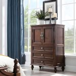 "Traditional Style Brown Wood Vertical Combo Dresser with Size 31.5Lx16Wx44H Inches - 31.5"L x 16"W x 44"H"
