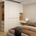"Unfixed Chalk Composite Wood Wardrobe Armoire with Soft Close Drawer and Door, Interior Shelves in Art Deco Style, 35"L x 56"W x 87"H"
