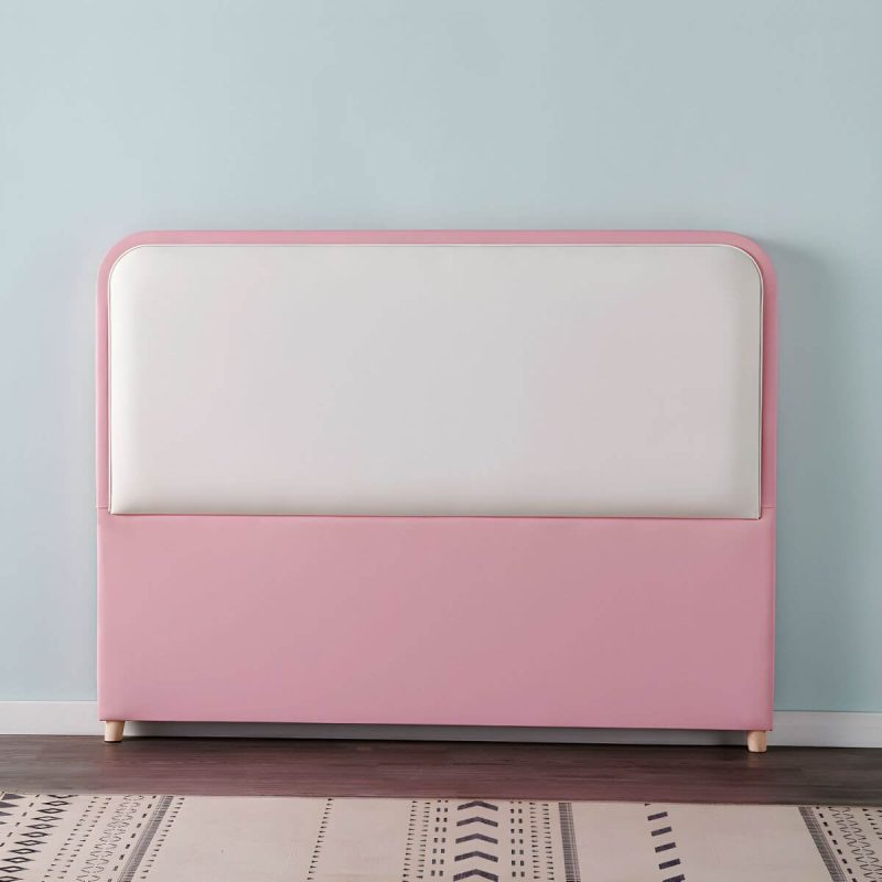 "Rectangular Standard Free-standing Wood Panel Headboard in Modern Style - Pink-White 47""