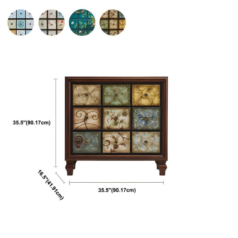 "Dimension of American Retro Storage Chest Solid Wood Storage Chest Dresser for Bedroom - Blue 35"L x 16.5"W x 35"H"