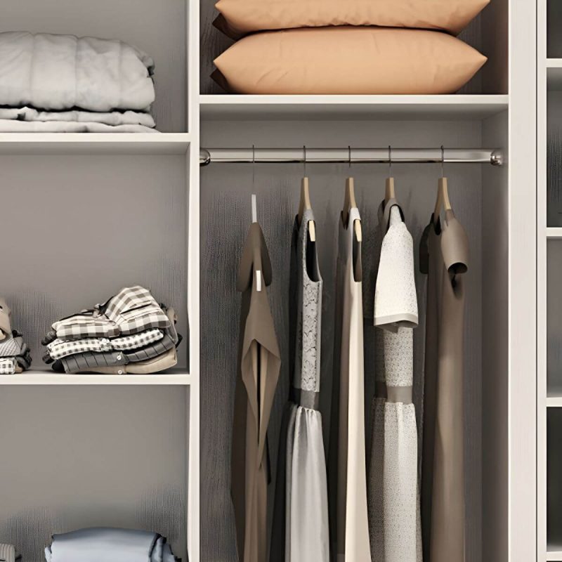"Contemporary Glossy White Storage Cabinet Manufactured Wood Cabinet for Home - Armoires & Wardrobes 47"L x 23"W x 83"H"