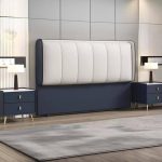 "Rectangular Standard Pine Wood Wingback Headboard, Partial Assembly, Bed Frame Mounted - Gray-White 59""