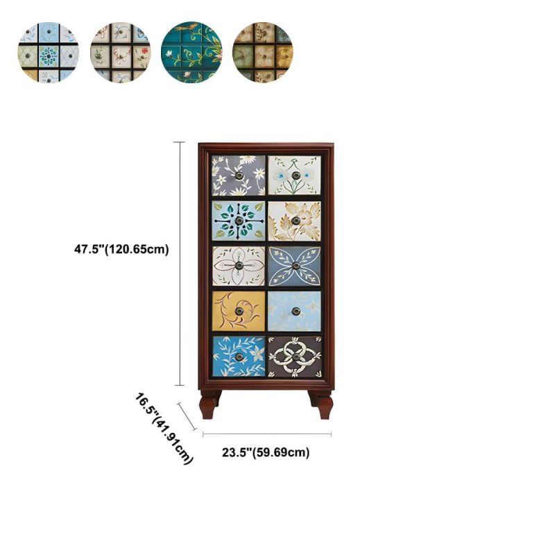 "Dimension of American Retro Storage Chest Solid Wood Storage Chest Dresser for Bedroom - Brown 24"L x 16.5"W x 47"H"