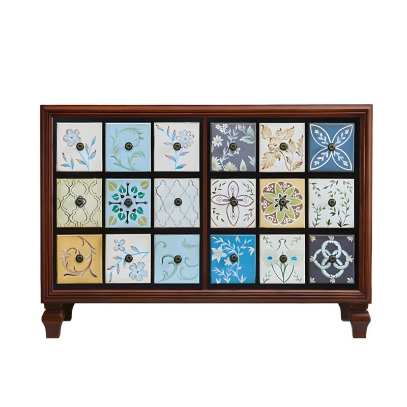 "American Retro Storage Chest Solid Wood Storage Chest Dresser for Bedroom - Light Heather Gray 49"L x 18"W x 35"H"