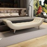 "Metal Frame Armless Backless Modern Bedroom Bench Storage Not Included - 47.2"L x 17.7"W x 21.7"H Brown"