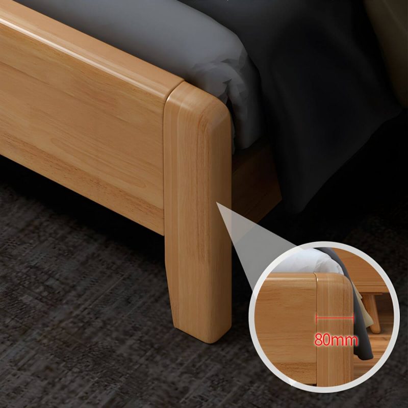 "Scandinavian Solid Wood Bed with Headboard 39.37" Tall Standard Bed - Full Lift Up Storage Single Bed"
