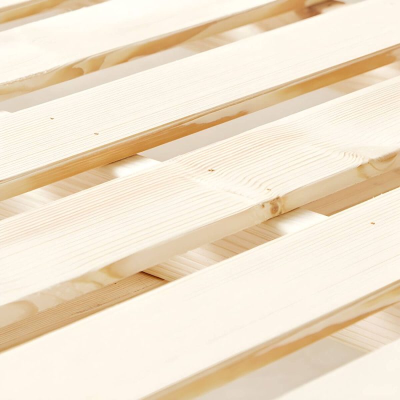 "Solid Wood Standard Panel Bed in Natural with Rectangular Headboard - Single Bed Unavailable"