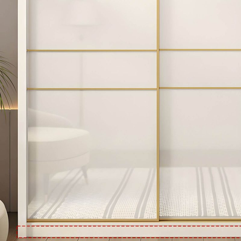 "Contemporary Glossy White Storage Cabinet Manufactured Wood Cabinet for Home - Armoires & Wardrobes 63"L x 23"W x 83"H"