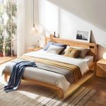 "Solid Wood Standard Panel Bed in Natural with Rectangular Headboard - Single Bed Unavailable"
