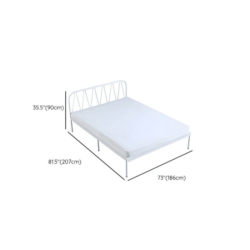 "Dimension of Glam Standard Bed Metal Open-Frame Bed with Custom Gold Legs - 71"W x 79"L Single Bed Green"