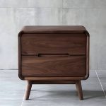 "Elegant Walnut Wood Traditional Nightstand with Drawer Storage in Brown - 1 Piece"