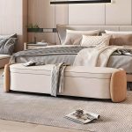 "Contemporary Upholstered Bedroom Storage Bench with Flip Top - Dark Gray Flannel 47"L x 17"W x 19"H"
